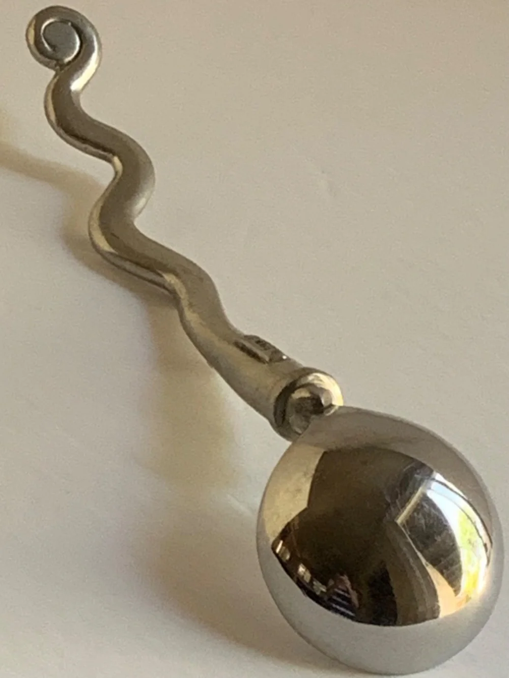 CROYES Belgium Pewter & Stainless Sculptural Sauce Ladle Modern 8.25